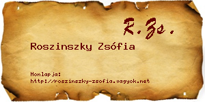 Roszinszky Zsófia névjegykártya