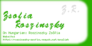 zsofia roszinszky business card
