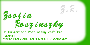 zsofia roszinszky business card